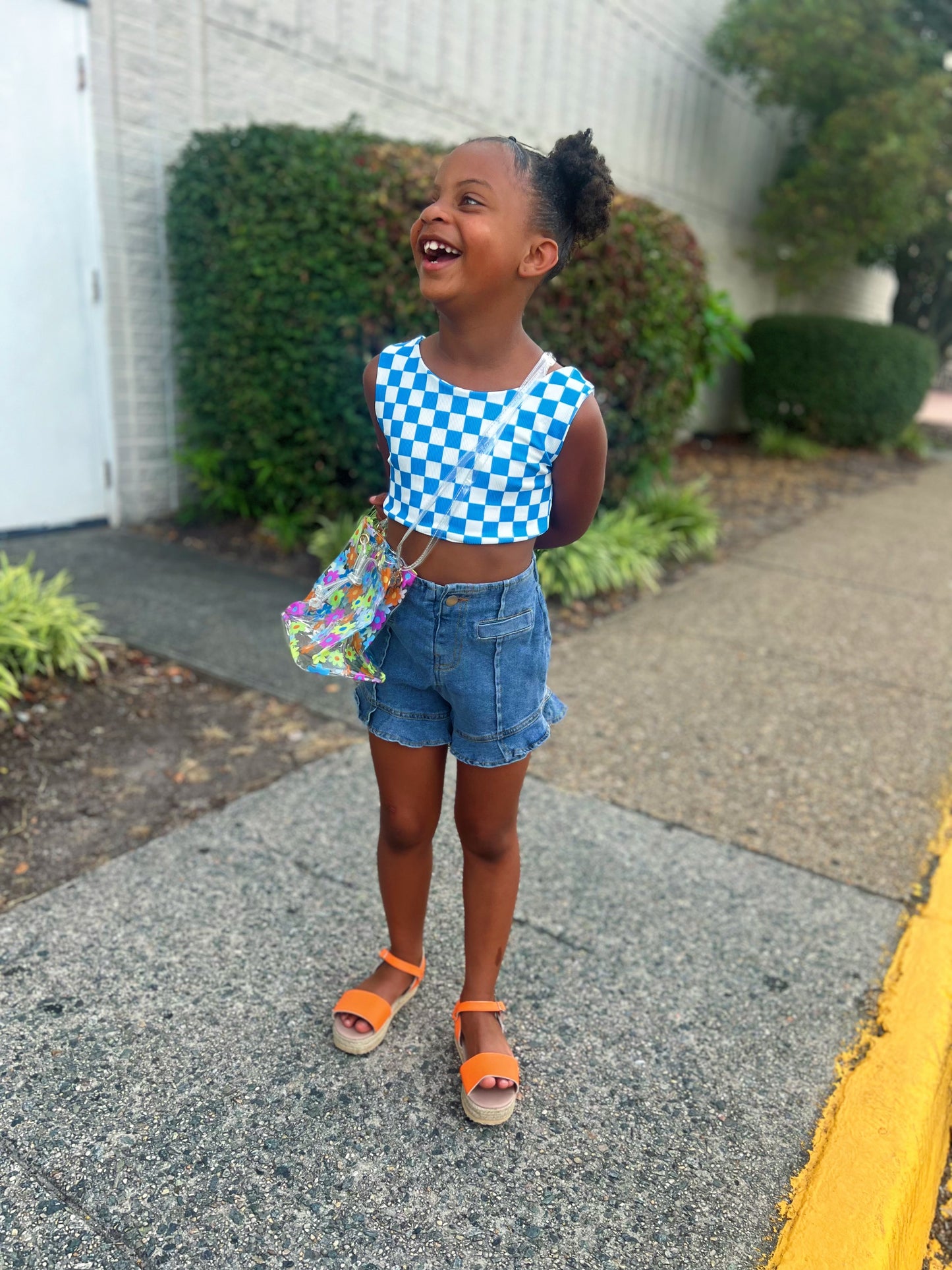 Ruffled Denim Shorts