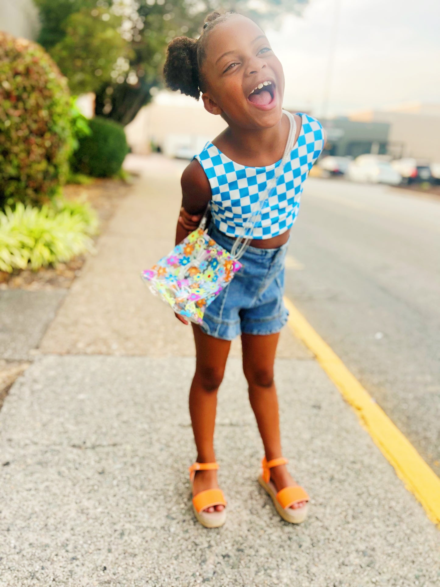 Ruffled Denim Shorts