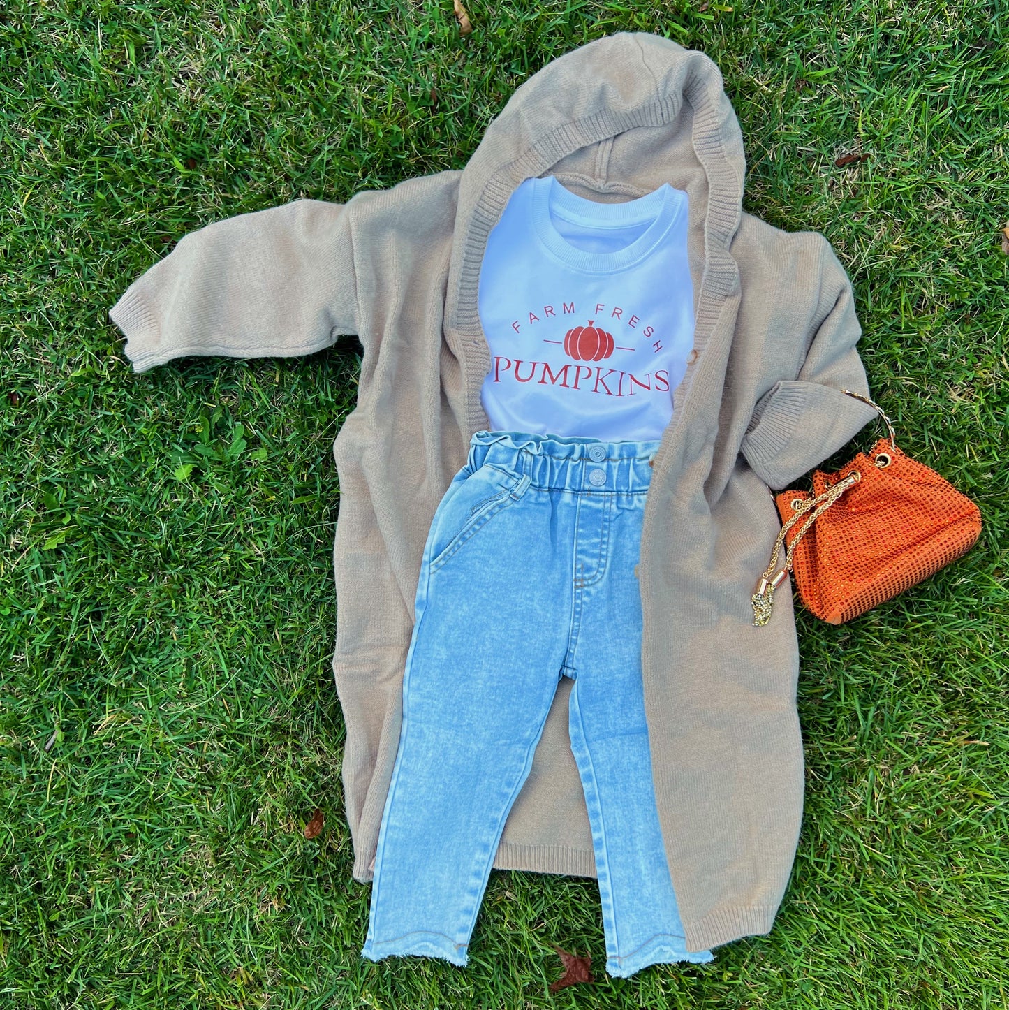 Tan Harper Oversized Long Cardigan