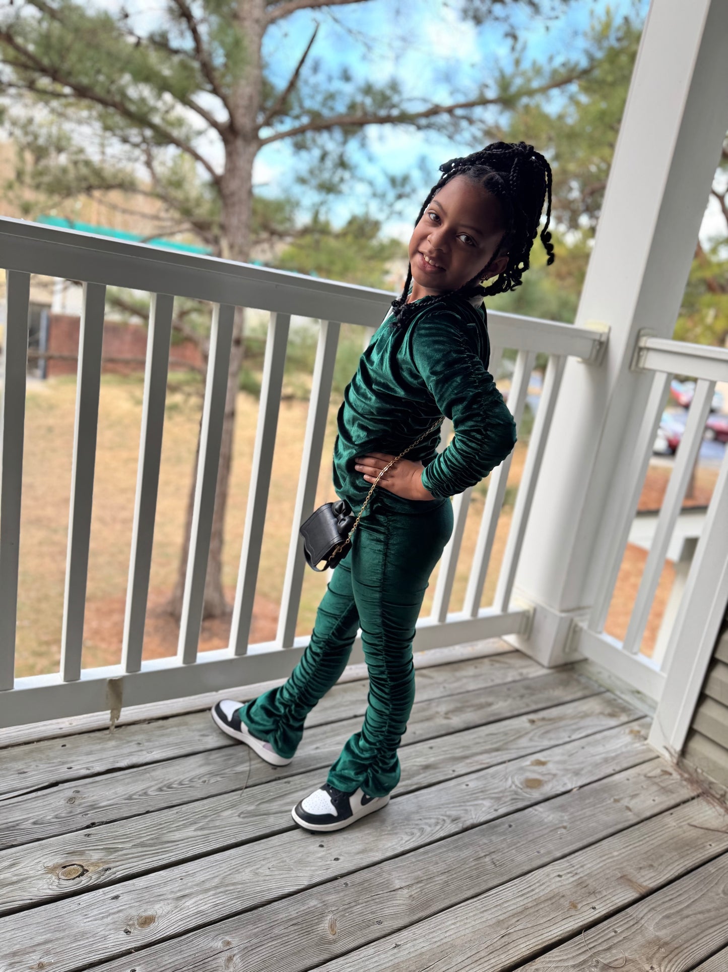 Green Velour Jogging Suit