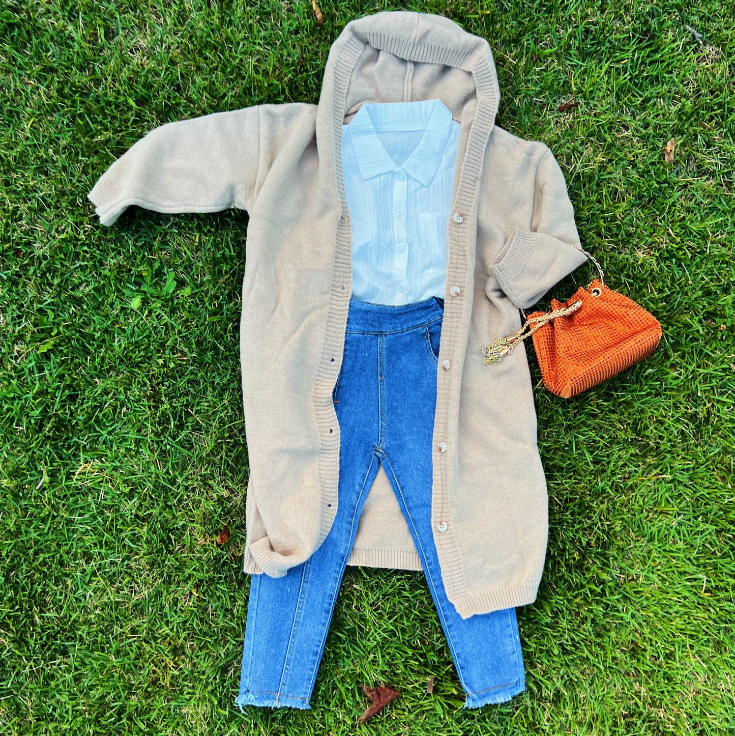 Grey Hailey Oversized Long Cardigan