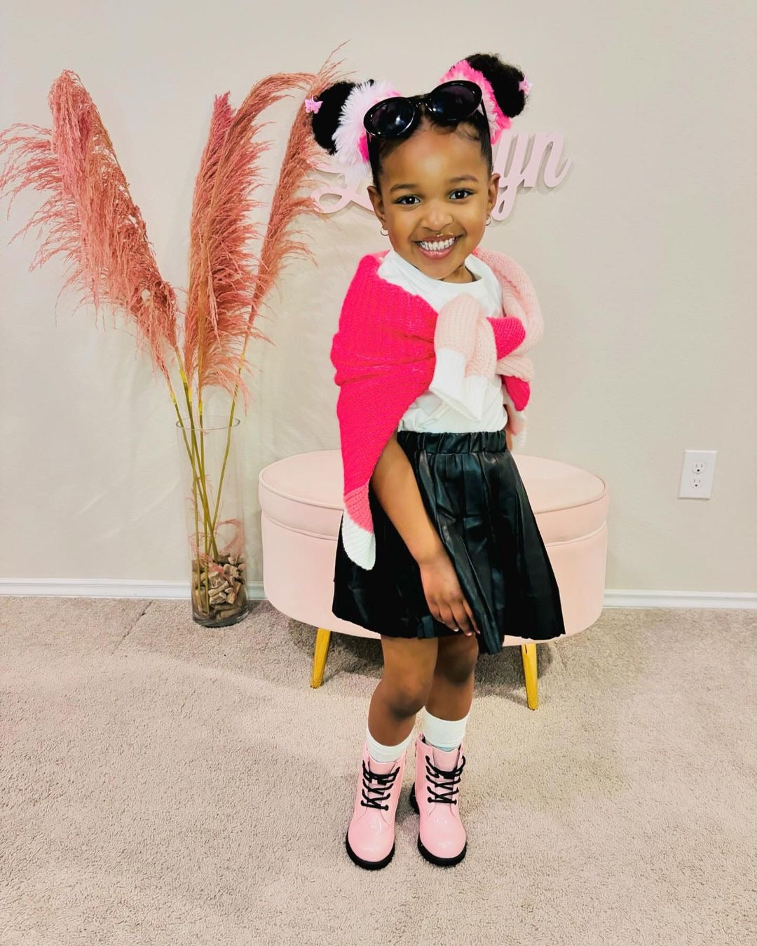 Kourtney Vegan Leather Pleated Skirt