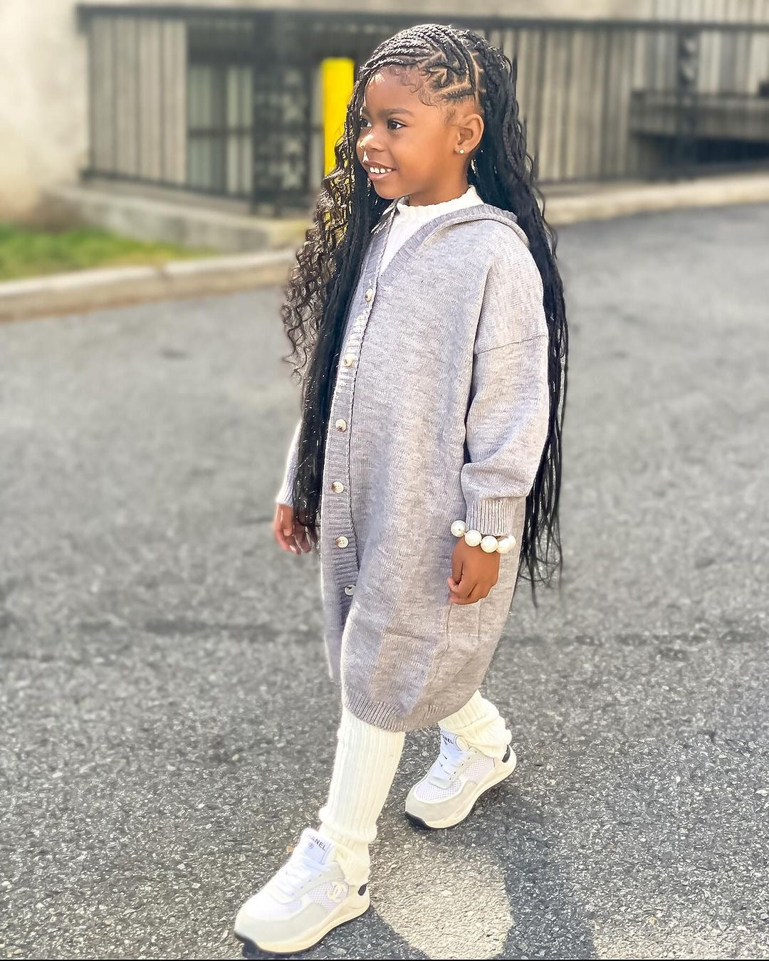 Grey Hailey Oversized Long Cardigan