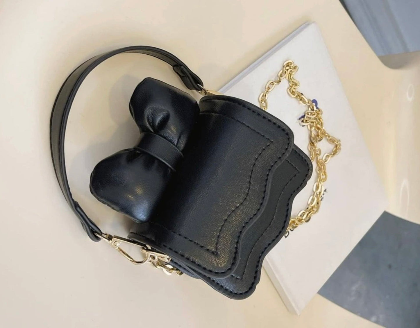 Nia Black Bow Bag
