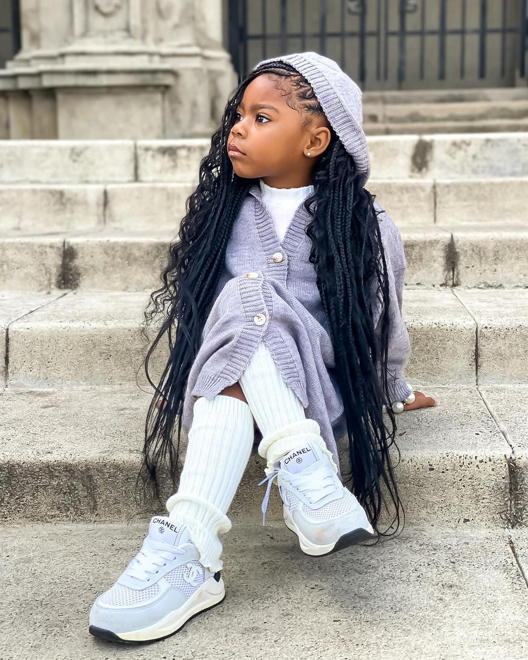 Grey Hailey Oversized Long Cardigan
