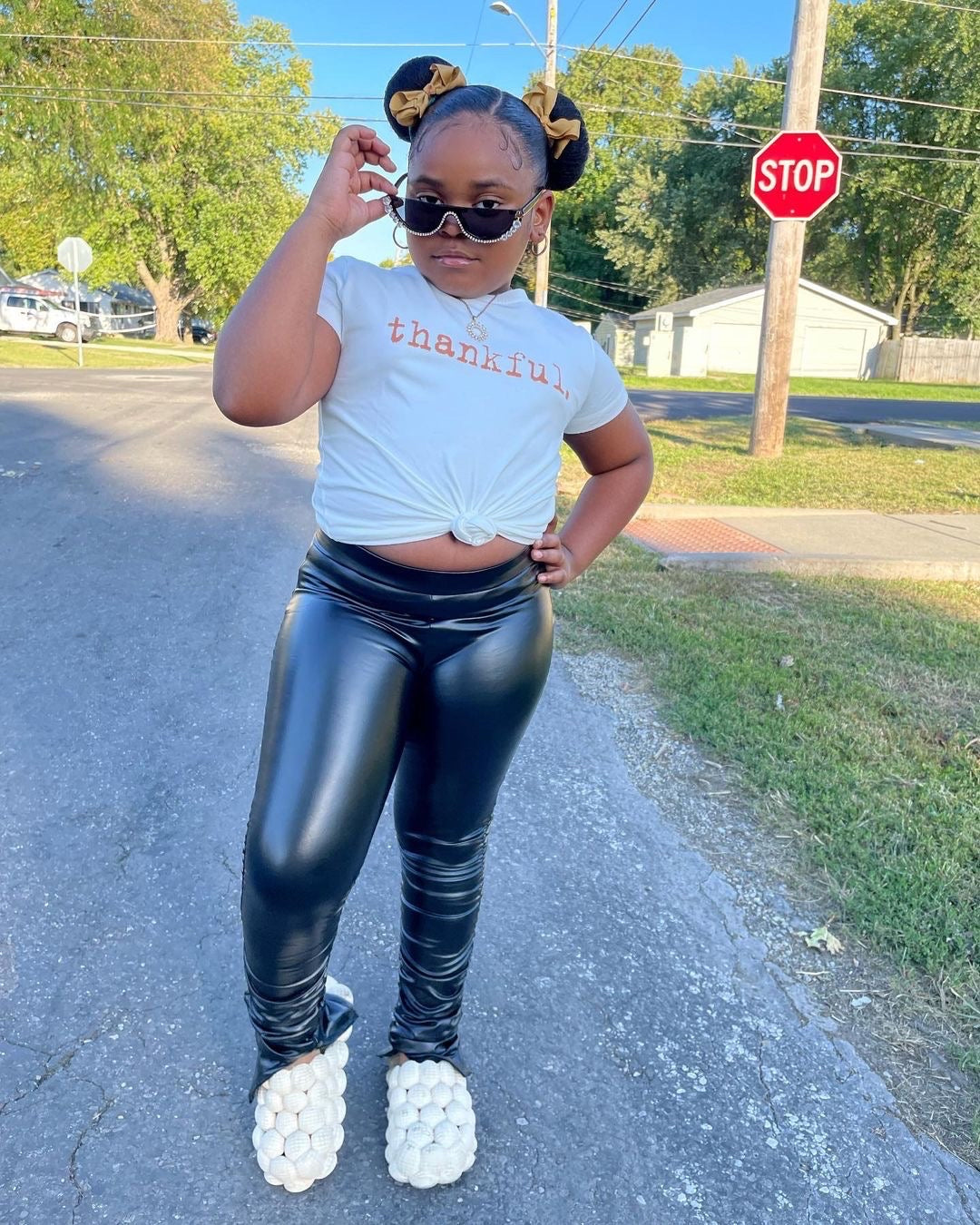 Jada Stacked Vegan Leather Pants