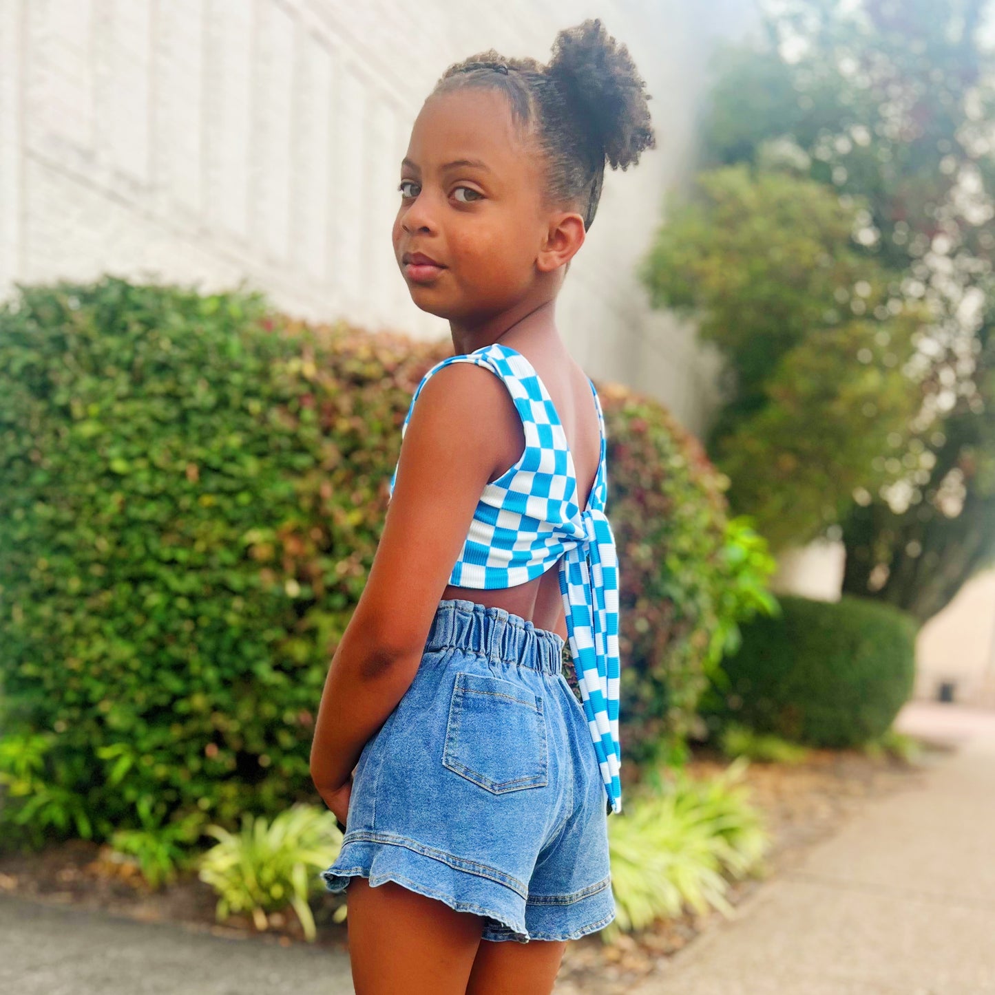 Ruffled Denim Shorts