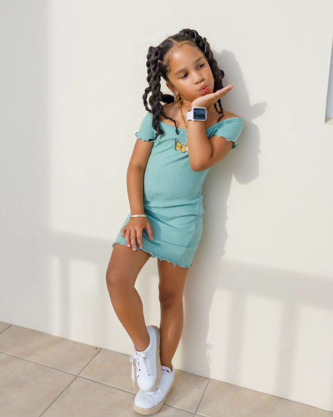 Butterfly Off The Shoulder Dress