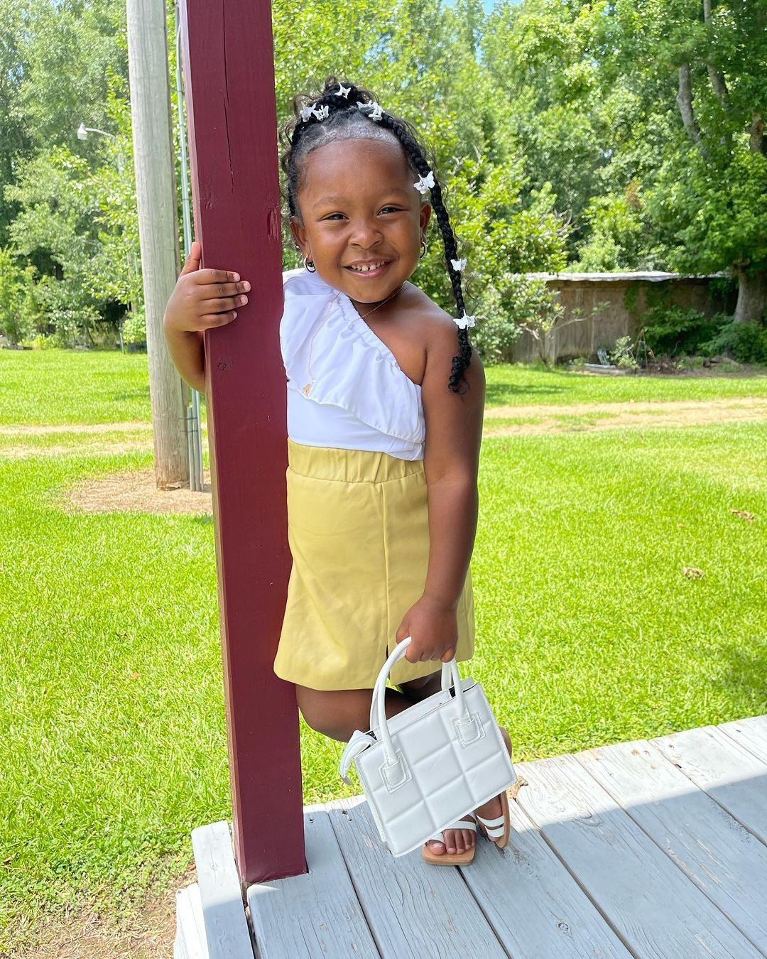 Hailey Yellow Vegan Leather Skirt