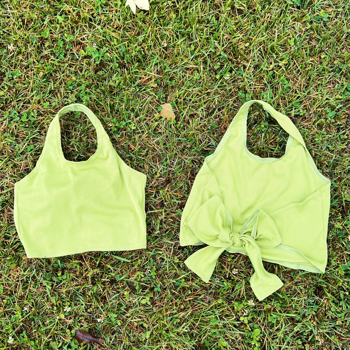 Luna Pea Green Halter Top