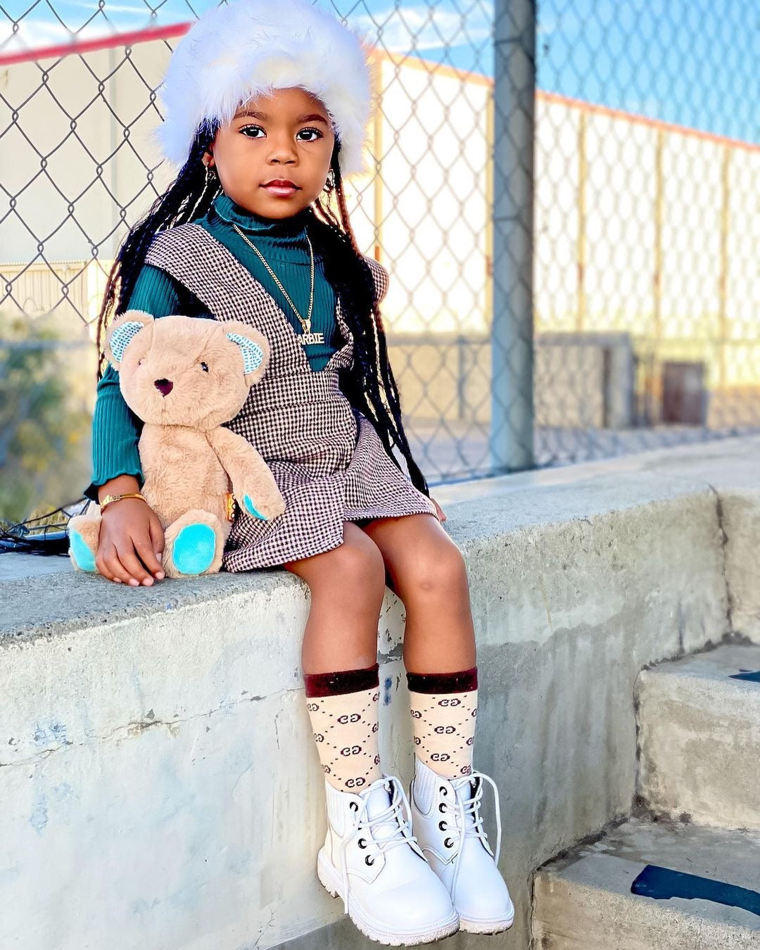 Little girl wearing timberland hot sale boots