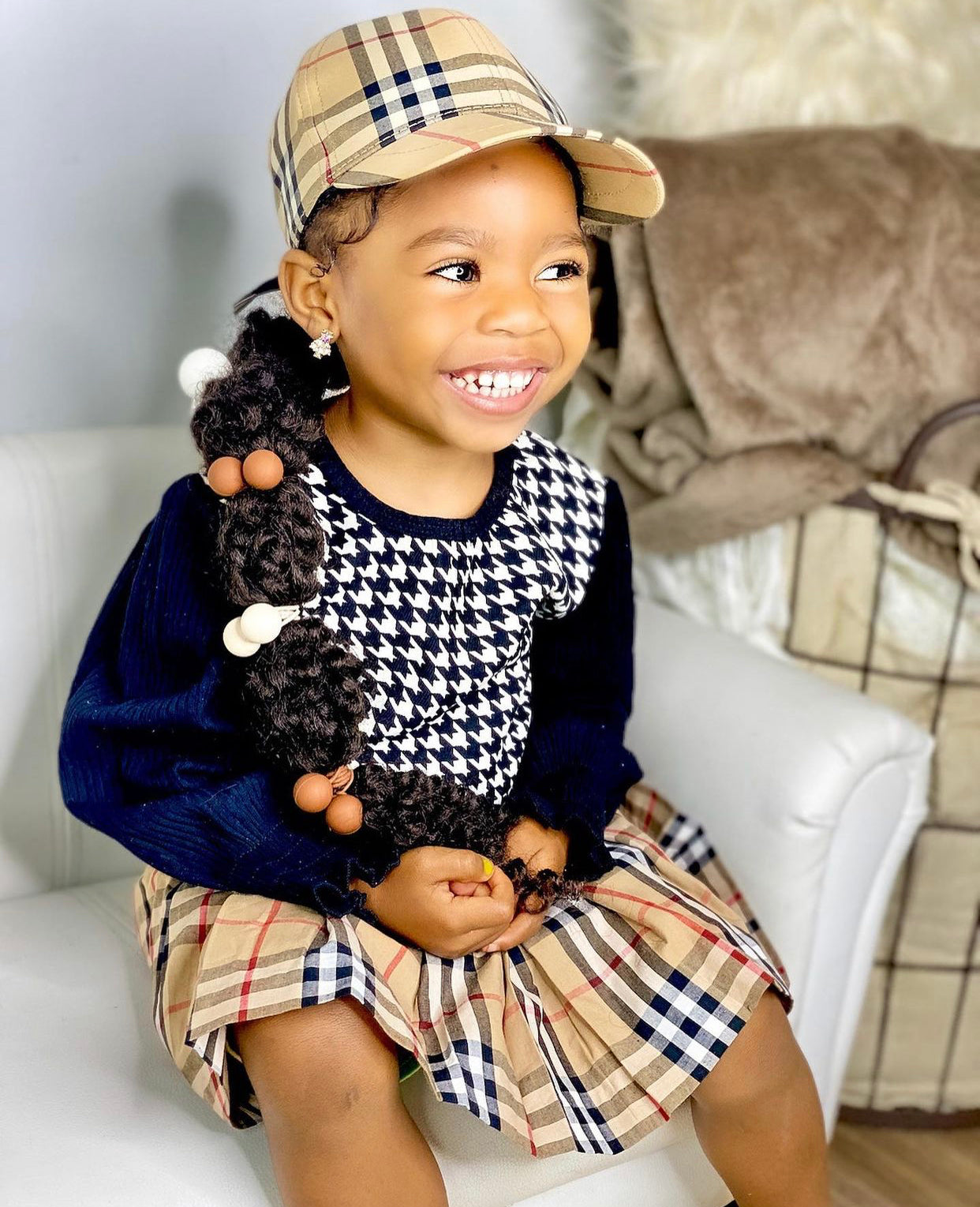 Houndstooth Print Top