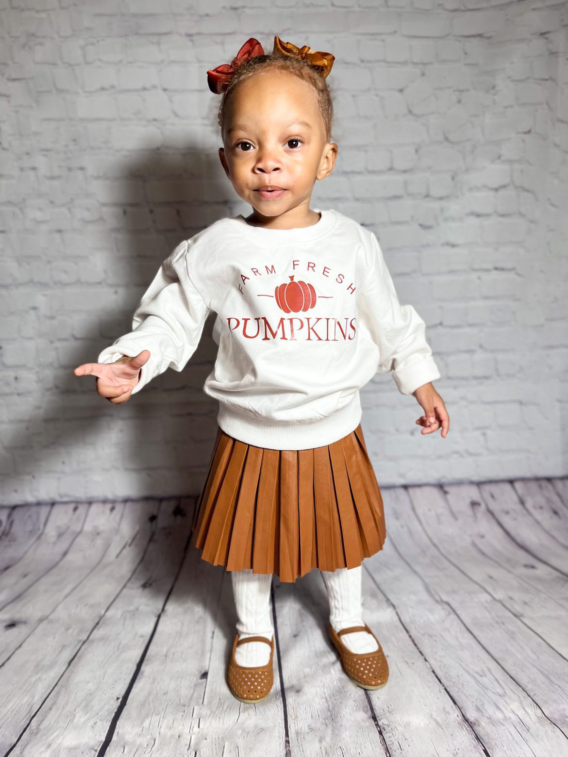 Nami Coffee Vegan Leather Pleated Skirt