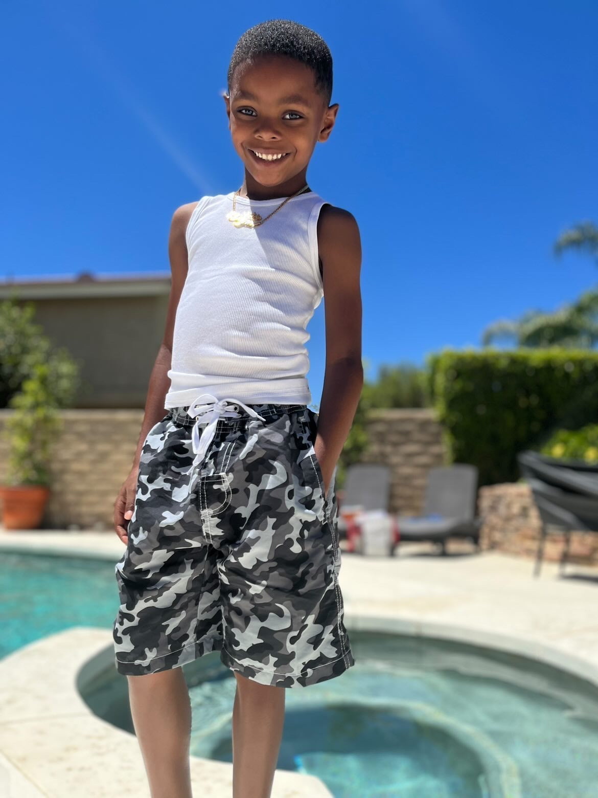 Grey Camo Beach Swim Shorts