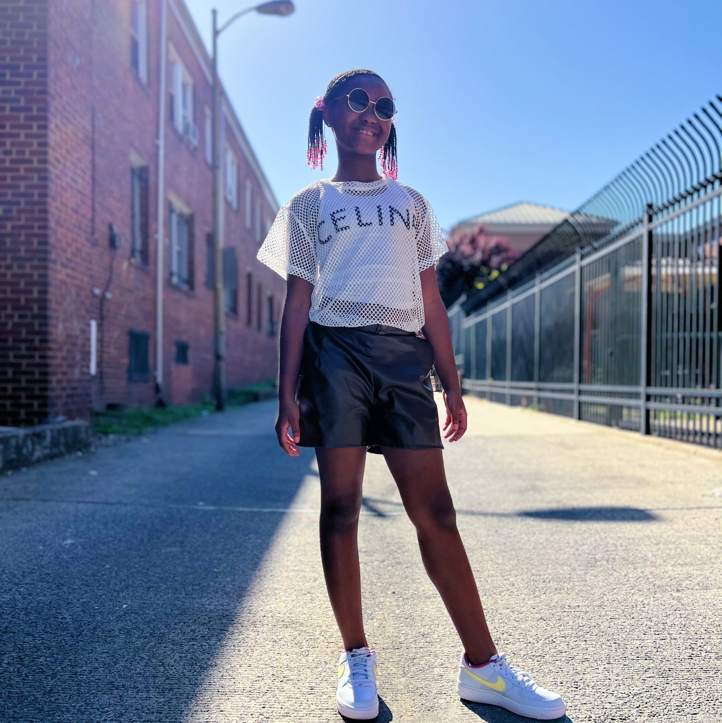 Sanaa Chocolate Brown Vegan Leather Shorts