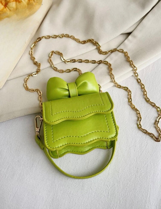 Nia Lime Green Bow Bag