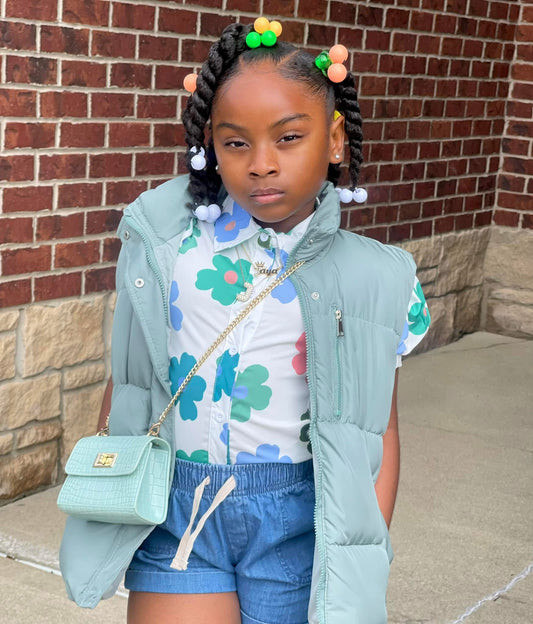 Brooke Green Puff Vest