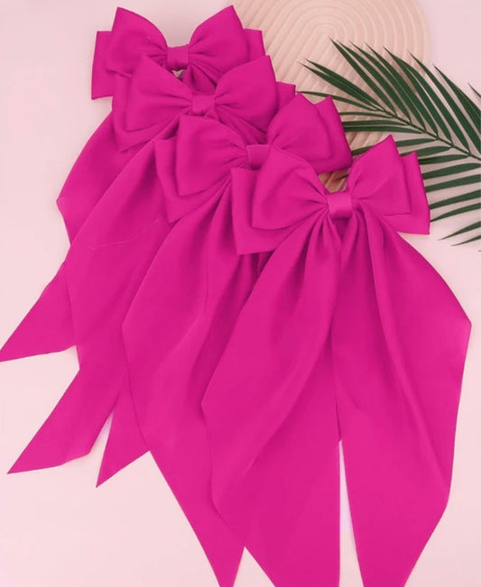 Hot Pink Holiday Hair Bows