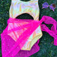 Pink Custom Pearl Swim Cover Up Skirt