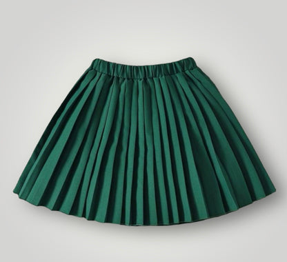 University Green Pleated Skirt