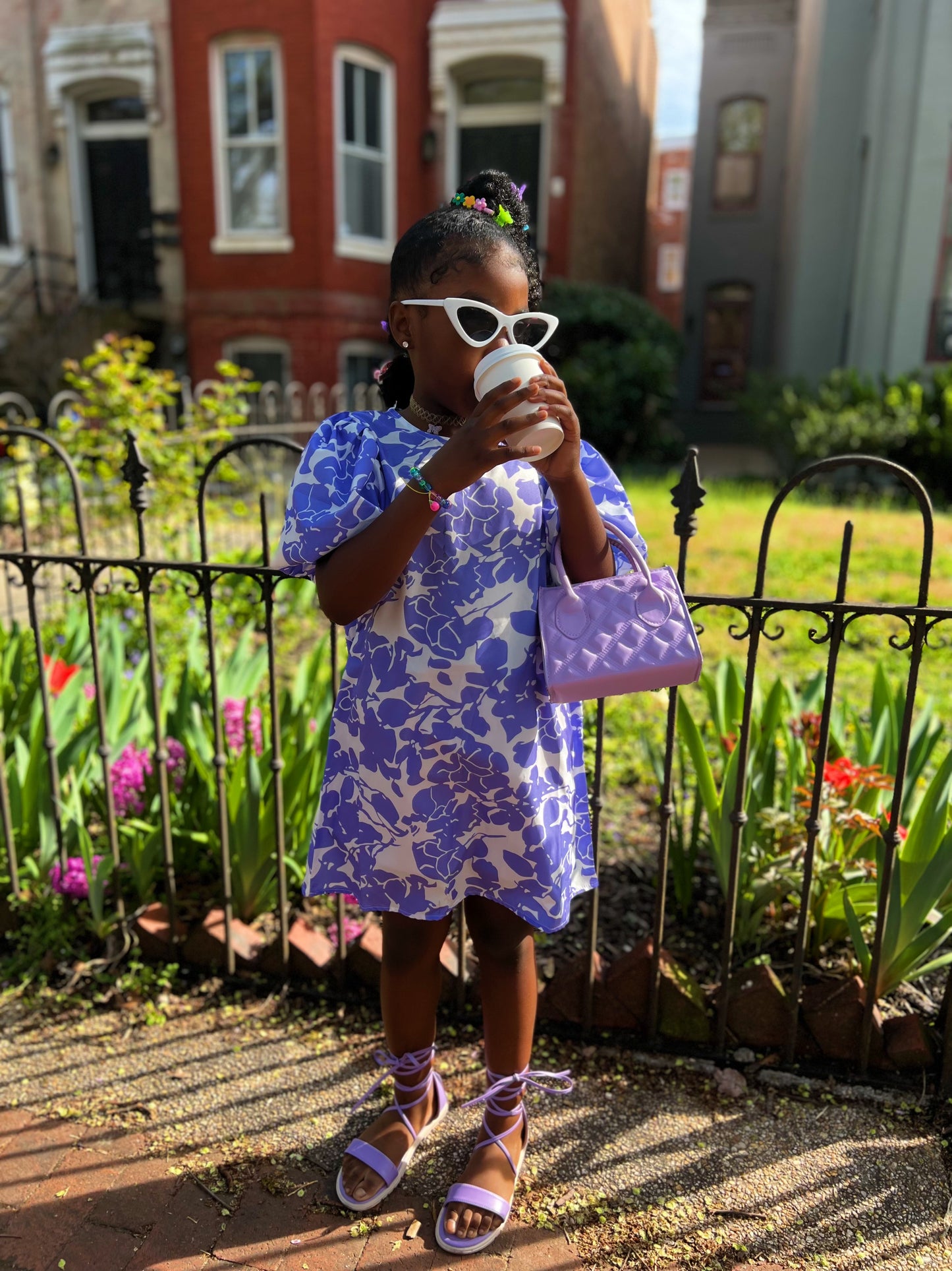 Selena Purple Floral Tunic Dress Winter's Lemonade Stand Selena Purple Floral Tunic Dress Winter's Lemonade Stand