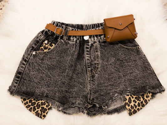 Chelsea Cheetah Print Shorts WITH BELT BAG