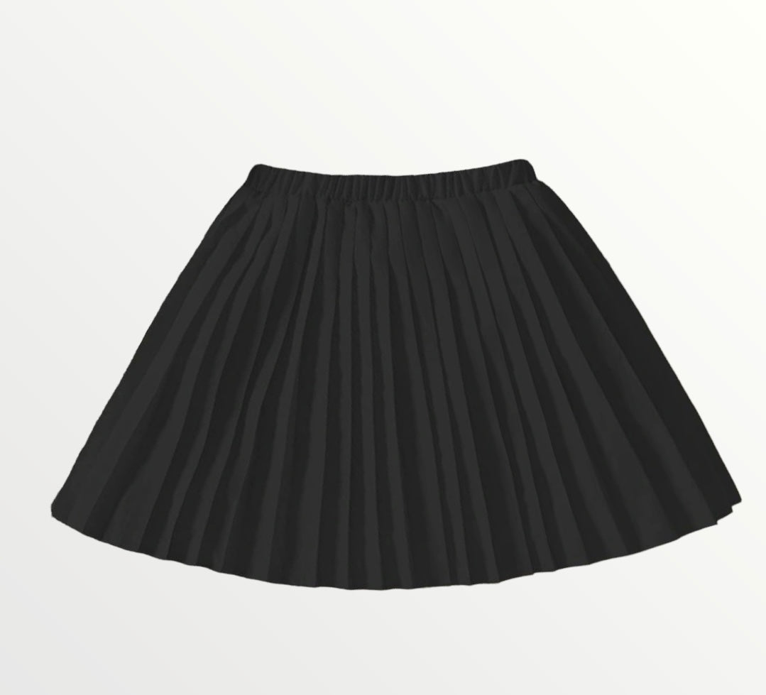 Midnight Black Pleated Skirt